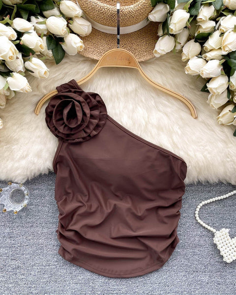 Tek Omuzlu Eğik Yaka Atlet