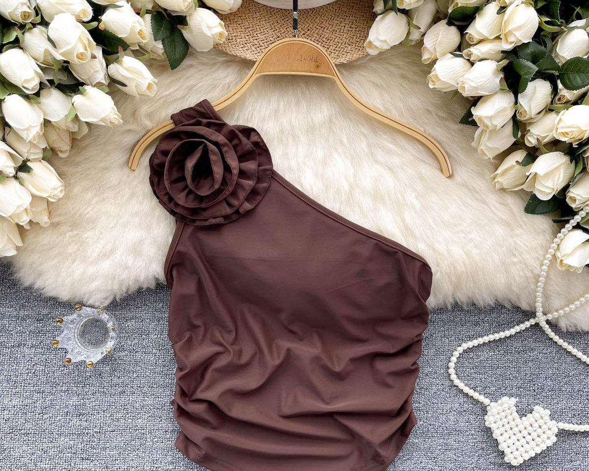 Tek Omuzlu Eğik Yaka Atlet