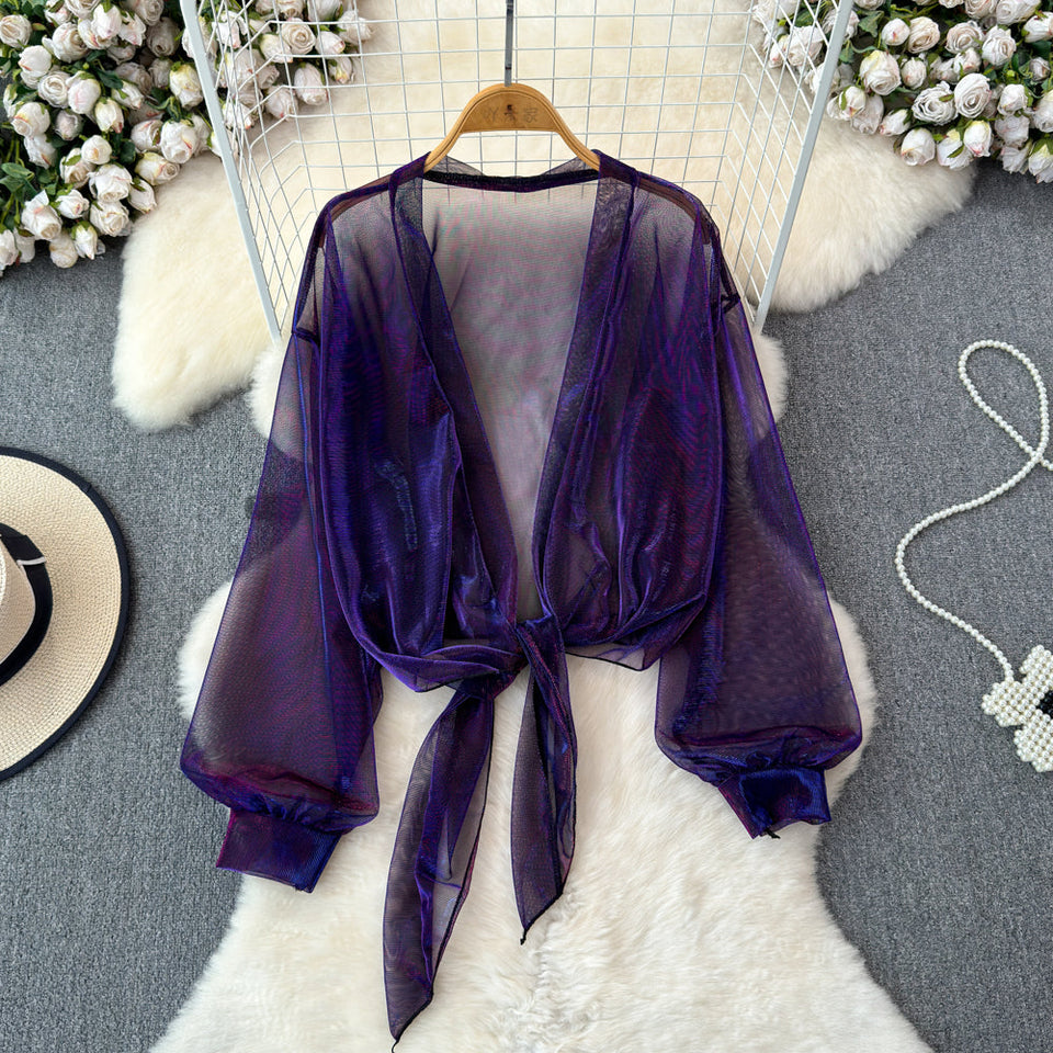 Buz İpeği Güneş Koruyucu Şifon Hırka