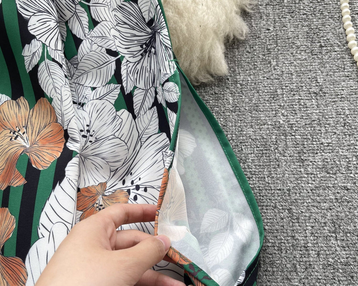 Çiçek Desenli Patcher Loose-fit Gömlek