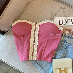 Askısız Renk Bloklama Balık Kemiği Üst