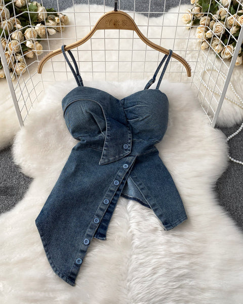 Düzensiz Tasarım Yastıklı Kot Atlet