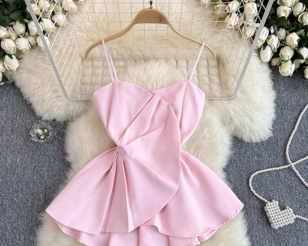 3D Volanlı Düz Renk Sırt Dekolteli Bluz