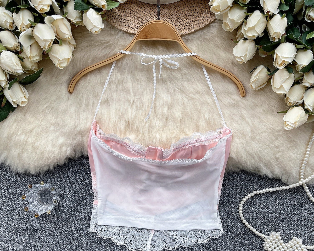 Sweetie Dantel Patchwork Halter Atlet