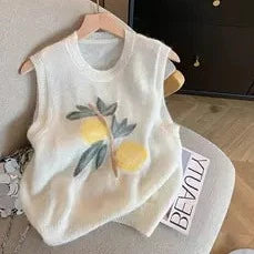 Çiçek Desenli Jakarlı Mohair Kolsuz Yelek