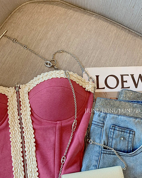 Askısız Renk Bloklama Balık Kemiği Üst