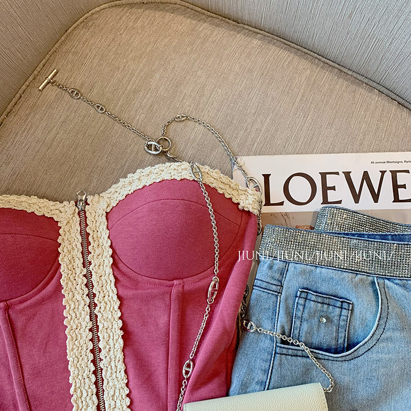 Askısız Renk Bloklama Balık Kemiği Üst