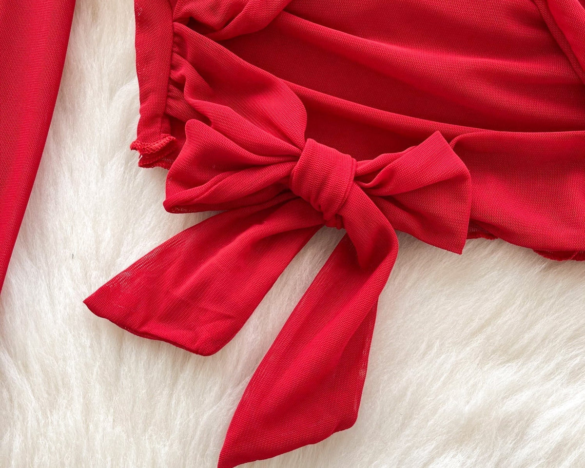 Kemer Detaylı Mesh Kısa Üst