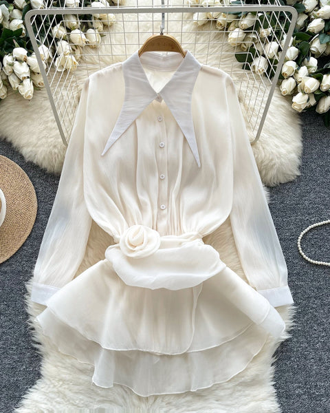 Düzensiz Tasarım Volanlı Şifon Bluz