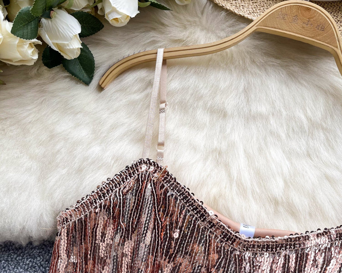 Niş Orta Kısım Açık Payetli Korse