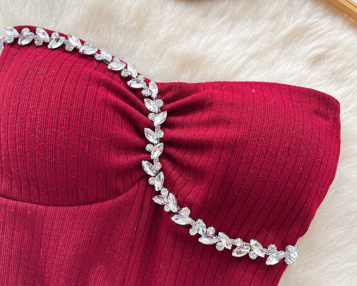 Boncuklu Yastıklı Üst ve Choker