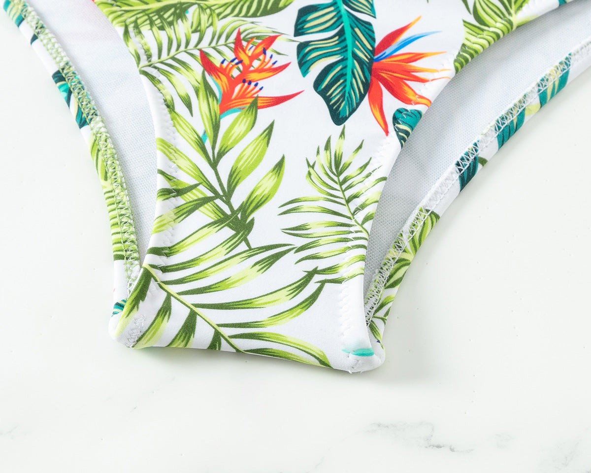 Düz Renkli Baskılı Mayo Plaj Bikini