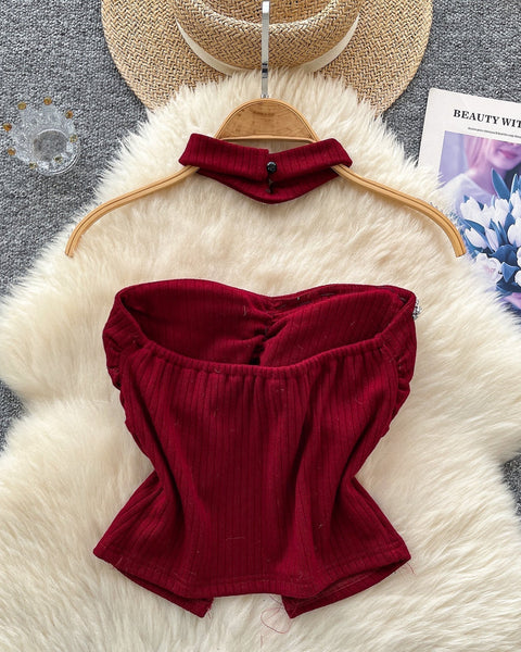 Boncuklu Yastıklı Üst ve Choker