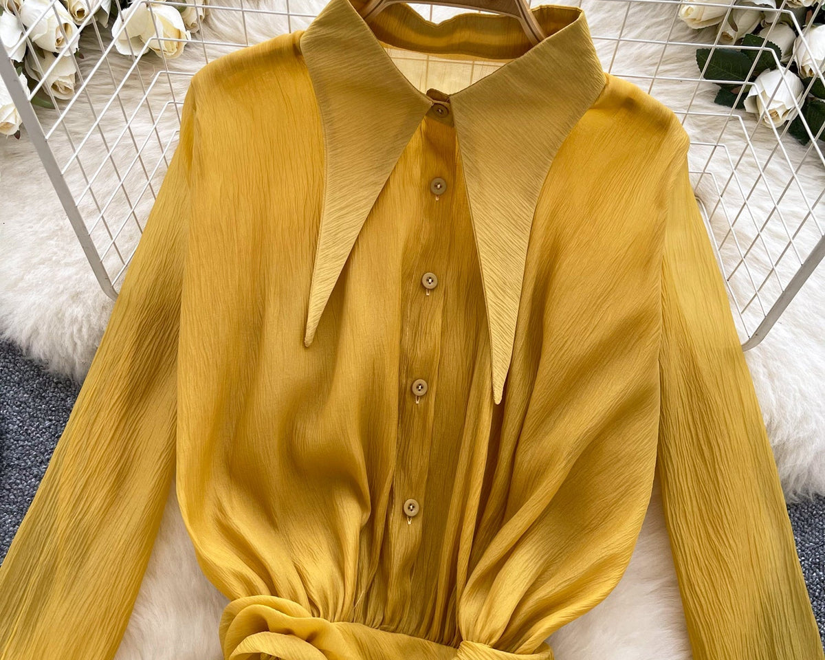 Düzensiz Tasarım Volanlı Şifon Bluz