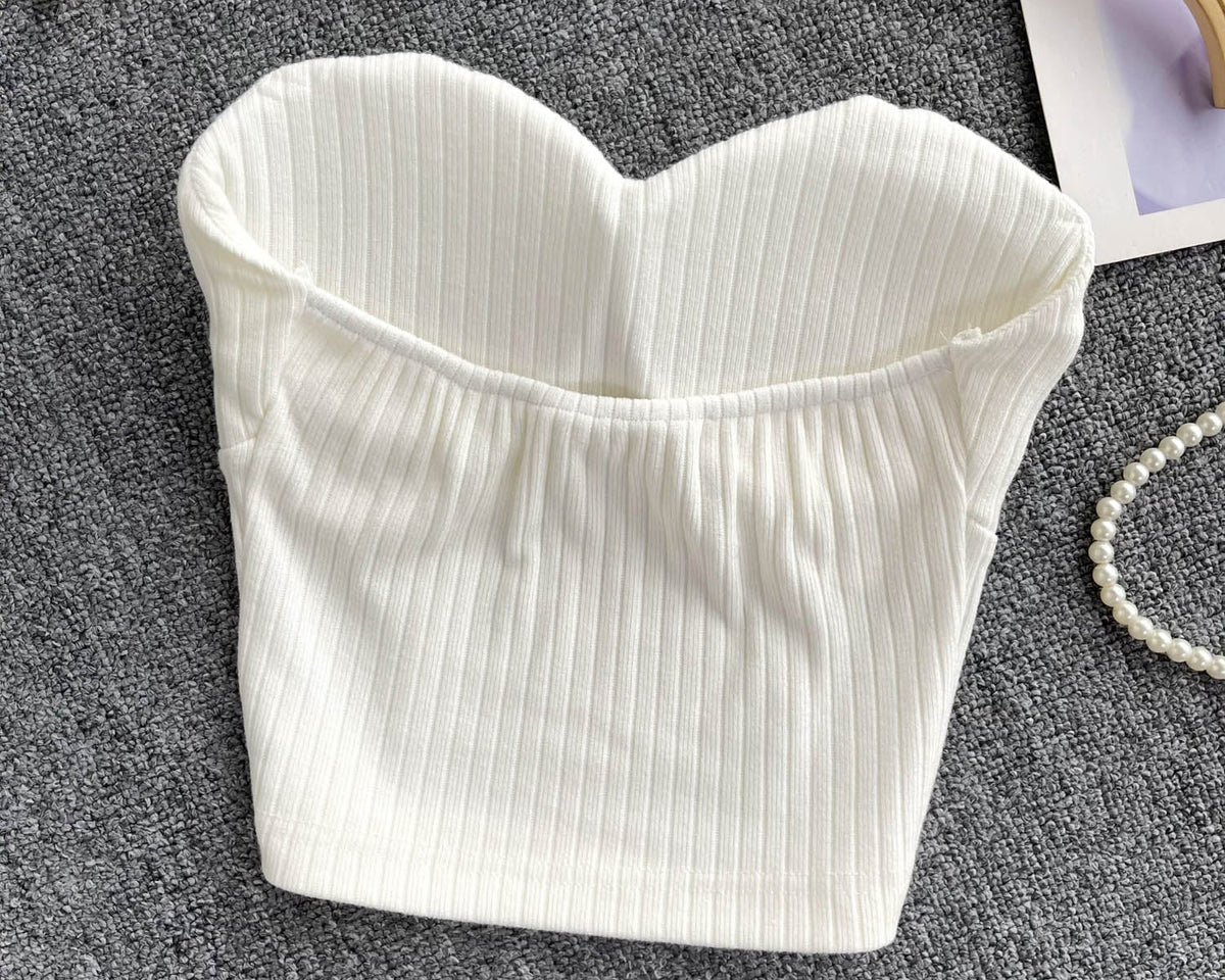 Choker ile Yastıklı Çizgili Örgü Üst