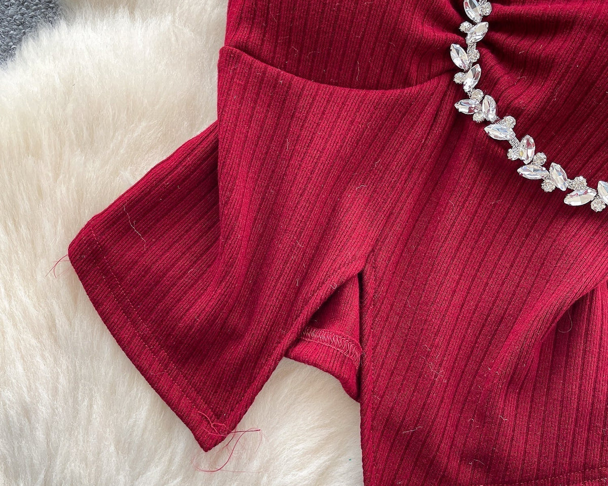 Boncuklu Yastıklı Üst ve Choker