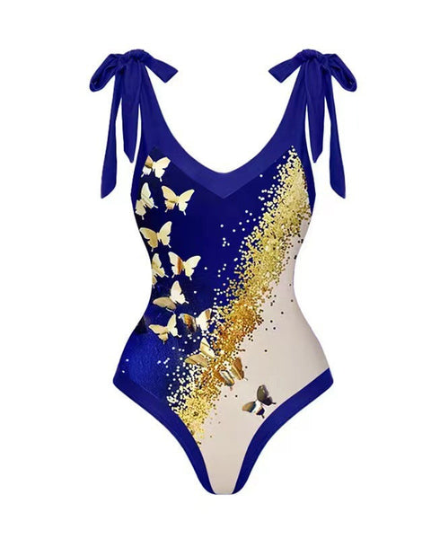 Altın Toz Kelebek Şifon Mayo