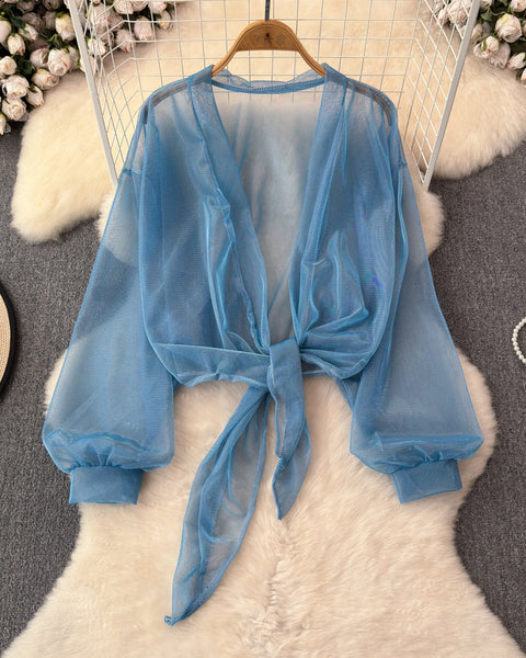 Buz İpeği Güneş Koruyucu Şifon Hırka