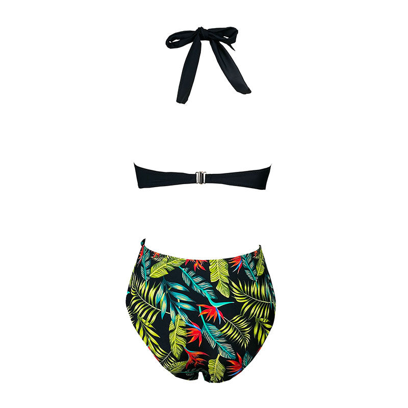 Düz Renkli Baskılı Mayo Plaj Bikini