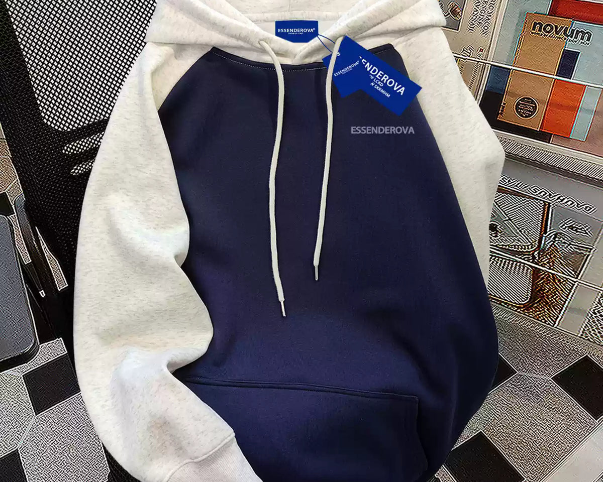 Basit Tasarım Patchwork Polar Kapşonlu Üst