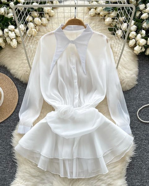 Düzensiz Tasarım Volanlı Şifon Bluz