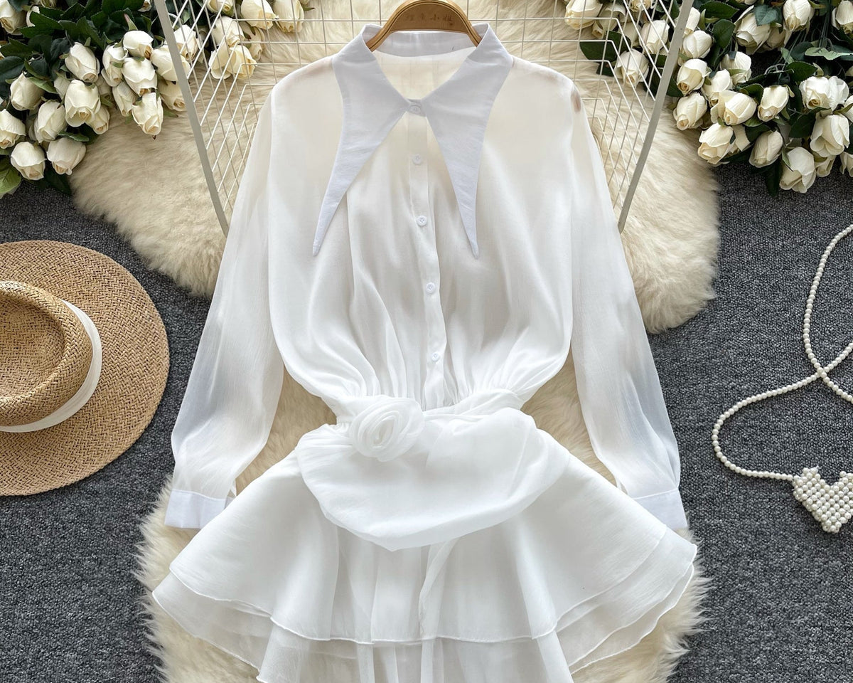 Düzensiz Tasarım Volanlı Şifon Bluz