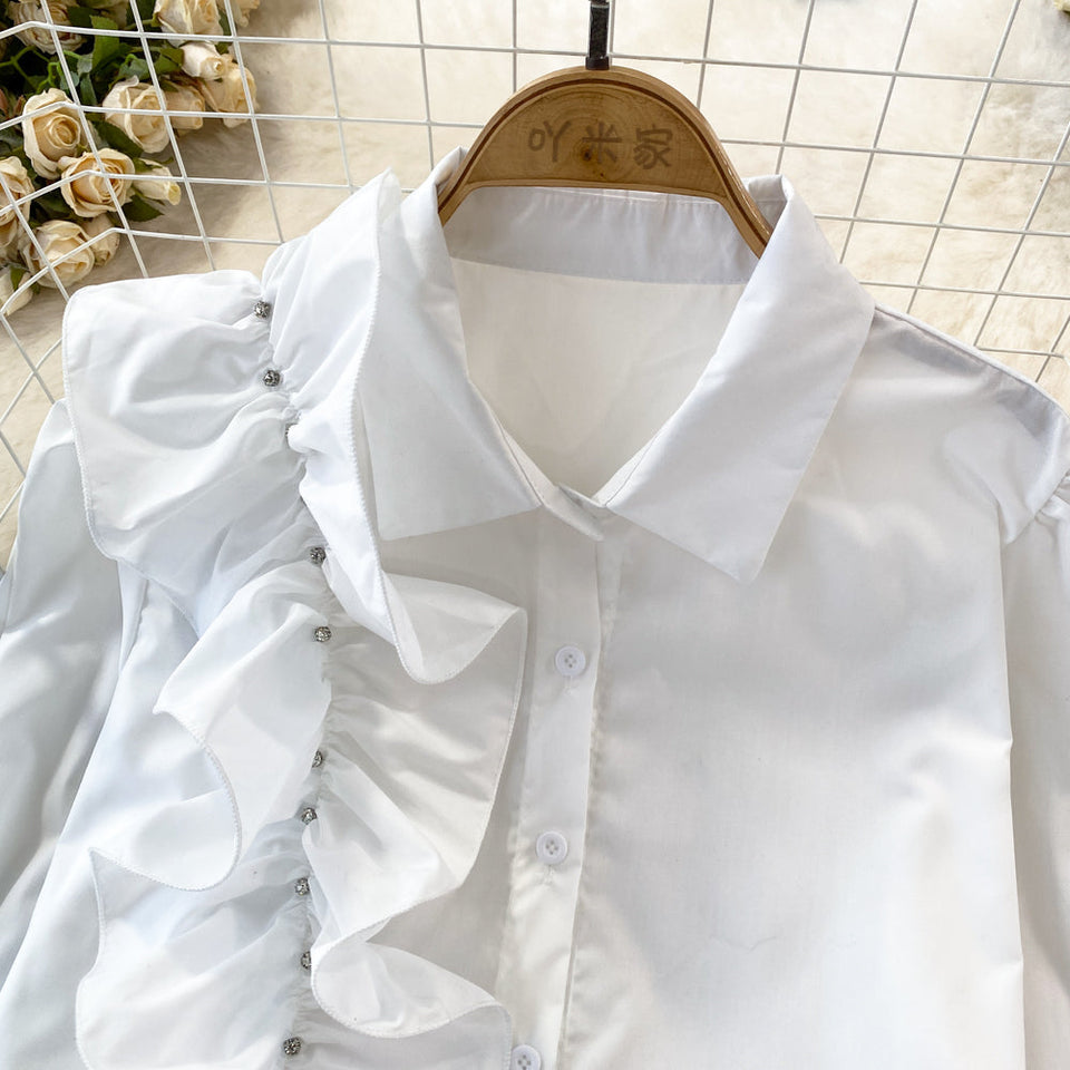 Niş Asimetrik Volanlı Bol Kesim Gömlek