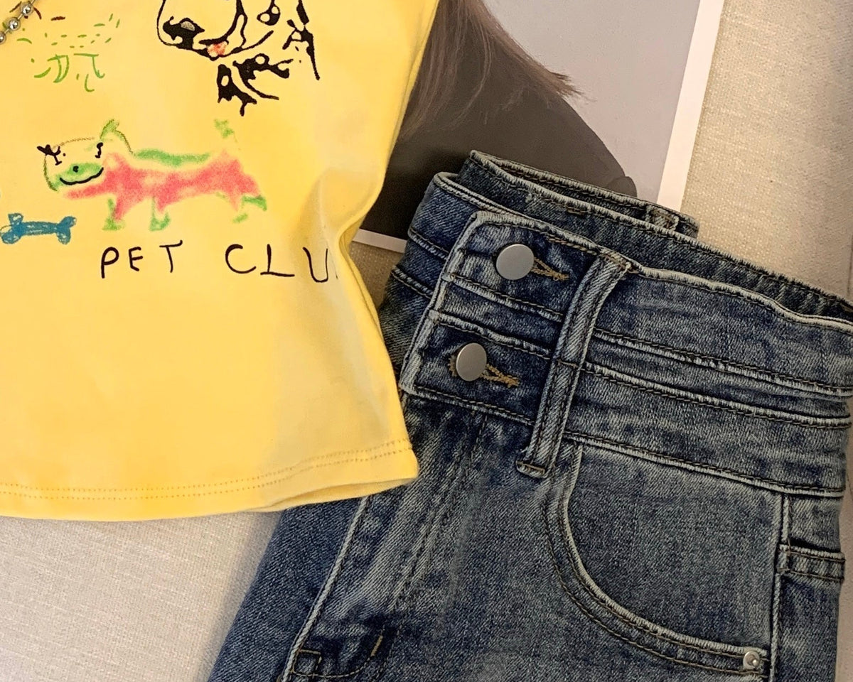 Amerikan Tarzı Karikatür Baskılı Atlet