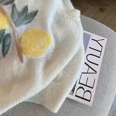 Çiçek Desenli Jakarlı Mohair Kolsuz Yelek