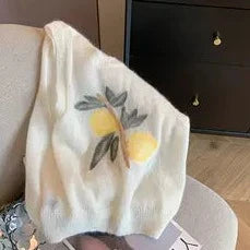 Çiçek Desenli Jakarlı Mohair Kolsuz Yelek