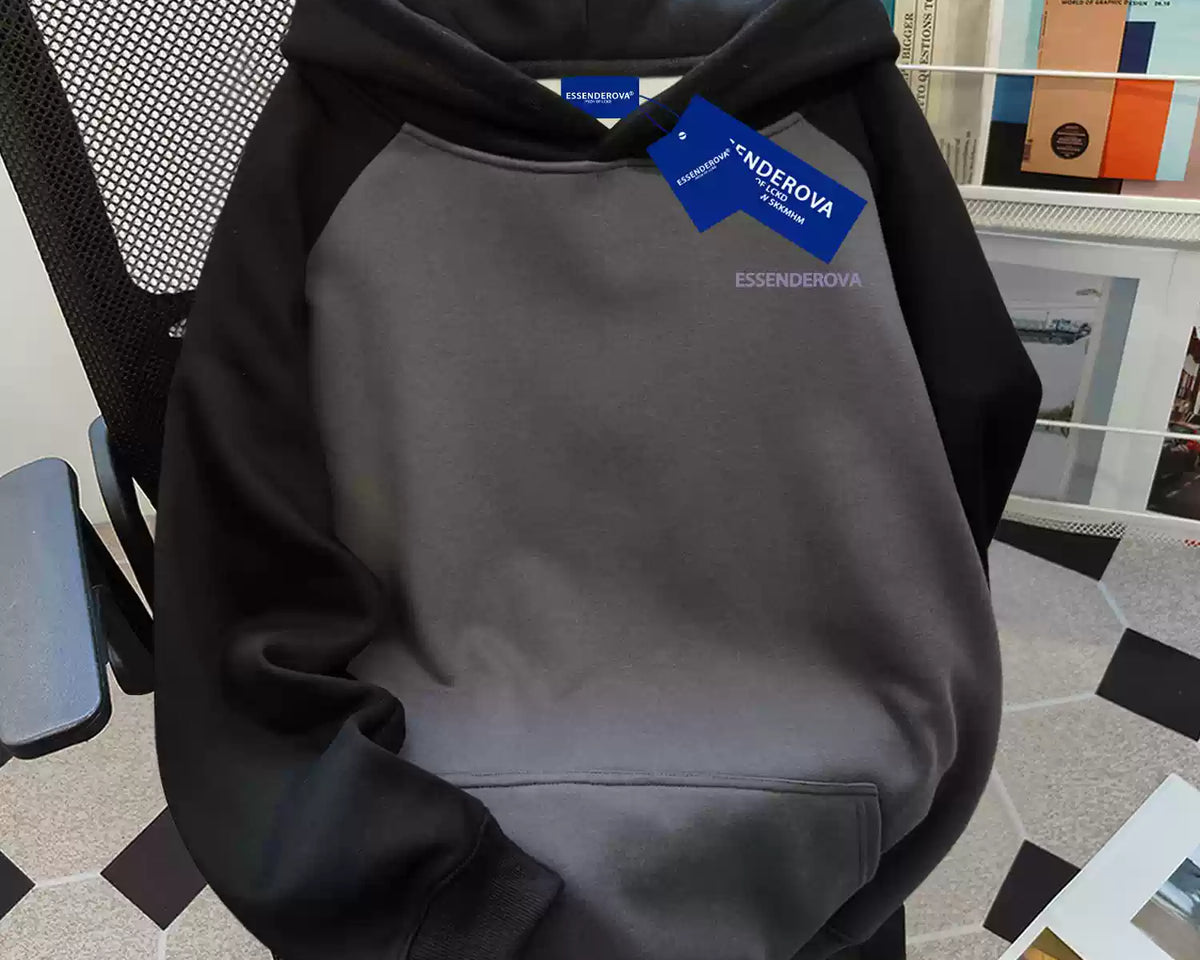 Basit Tasarım Patchwork Polar Kapşonlu Üst