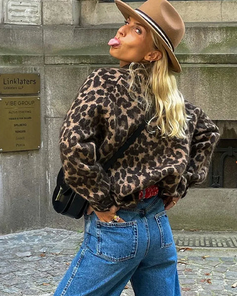 Amélie - Leopar Triko Hırka