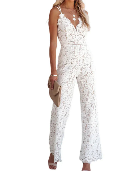 Elegant Lace Jumpsuit Kadın Tulum