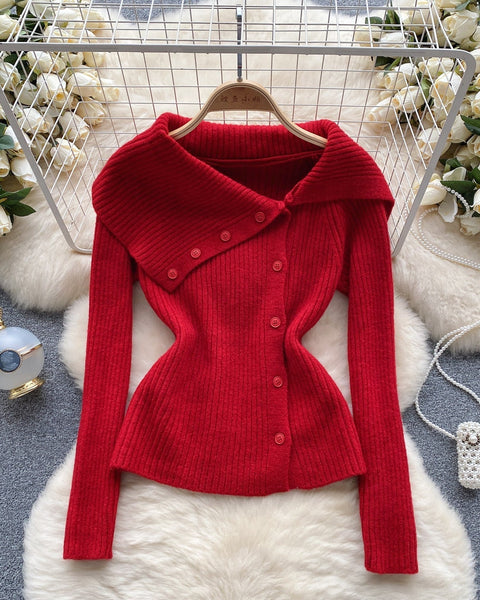 Yaka Detaylı Düz Renk Triko