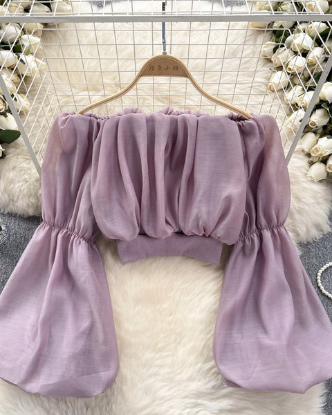 Seksiy Off-shoulder Volanlı Şifon Bluz