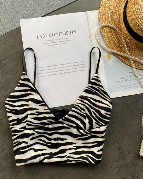 Hottie Zebra Çizgili Baskılı Atlet