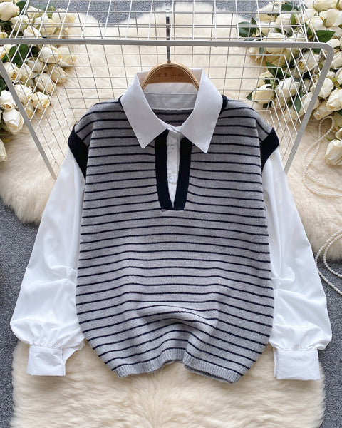 Sahte İki Parça Pachtwork Şerit Üst