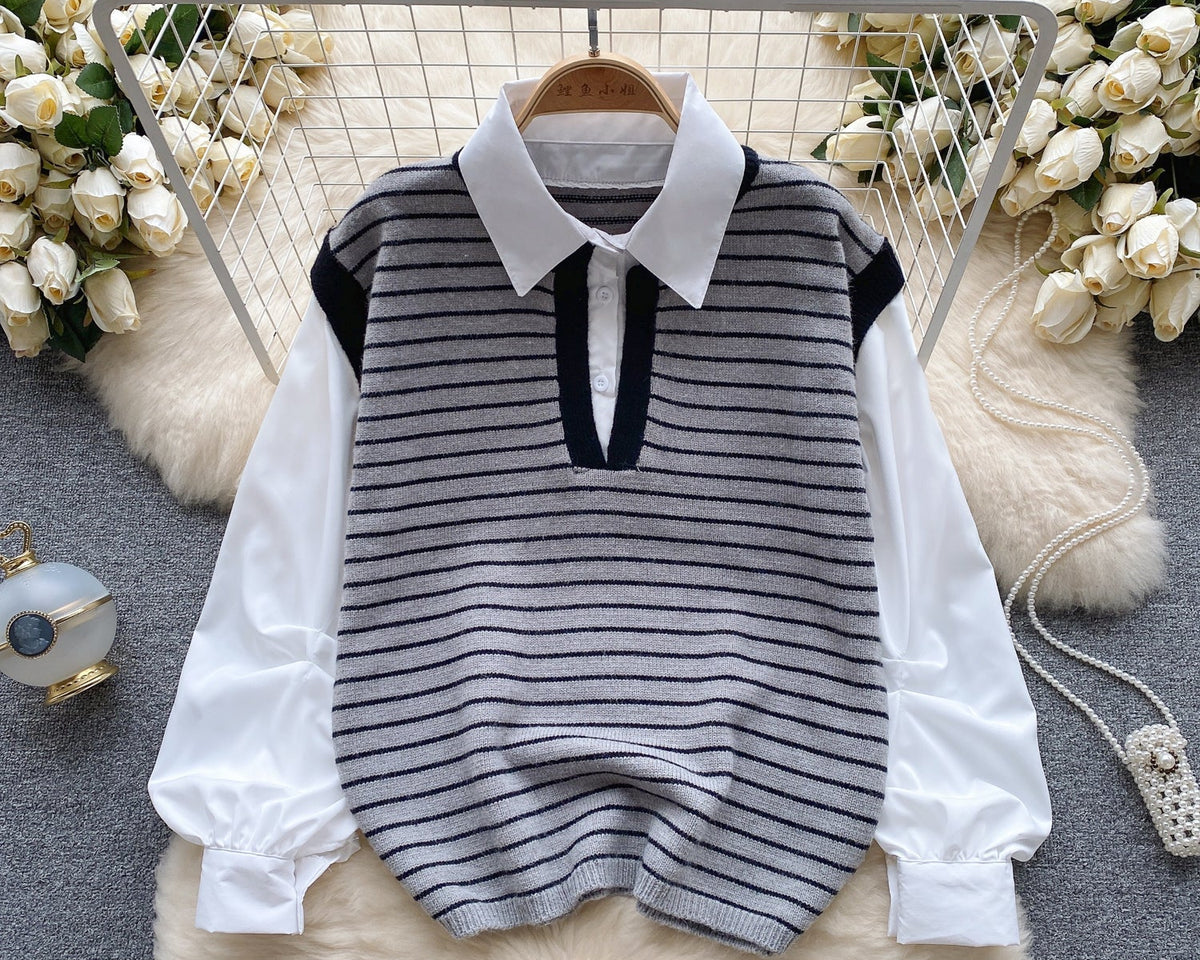 Sahte İki Parça Pachtwork Şerit Üst