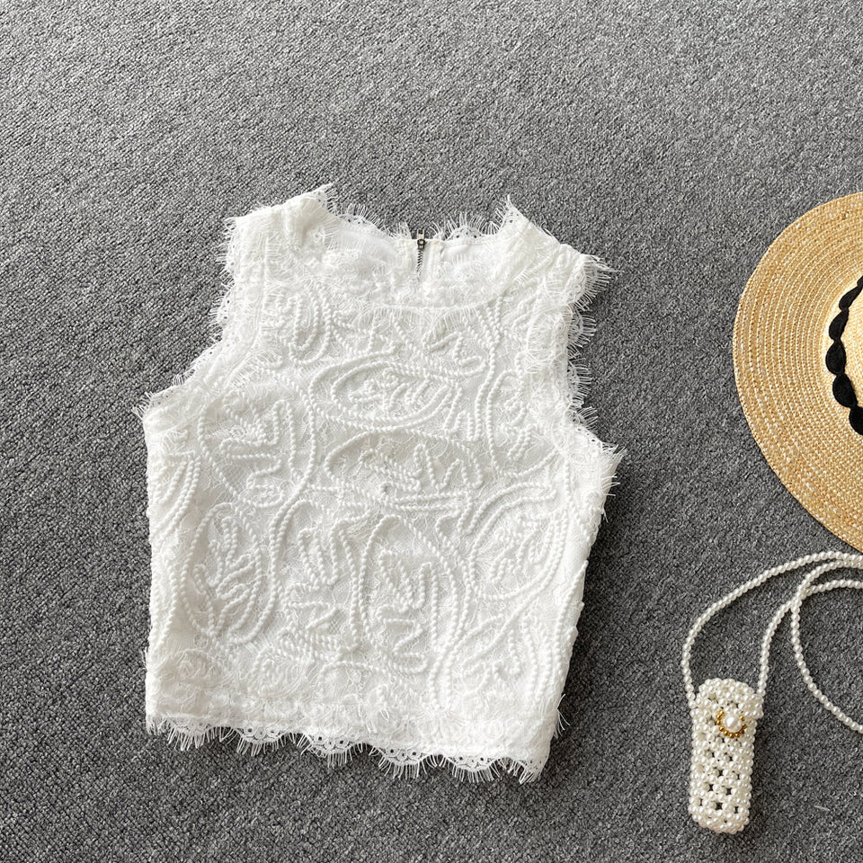 Fransız Vintage Dantel Yelek