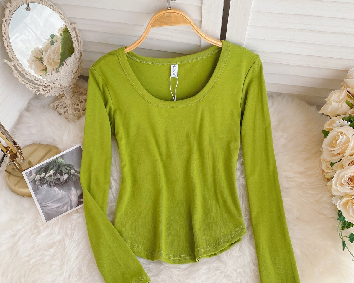 Basit Tasarım Şeker Renk T-Shirt