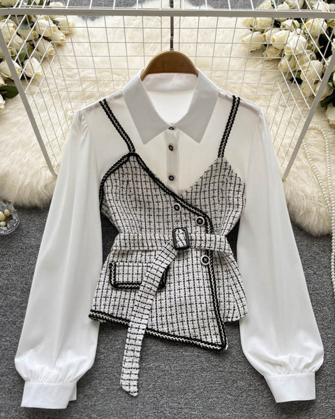 Çizgili Panelli Uzun Kollu Gömlek