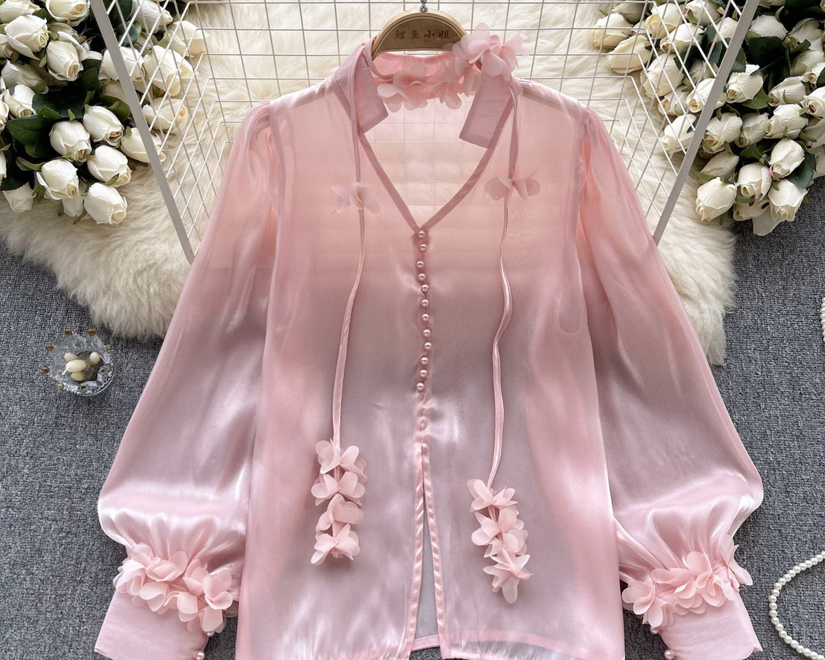 Kurumsal Dantel Saten Gömlek Ribbons ile