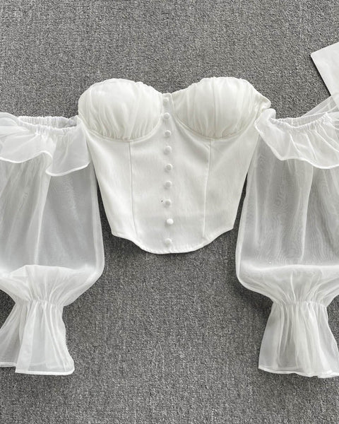 Askısız Şifon Uzun Kollu Üst