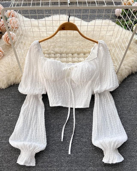 Niche Kare Yaka Puf Kol Bluz