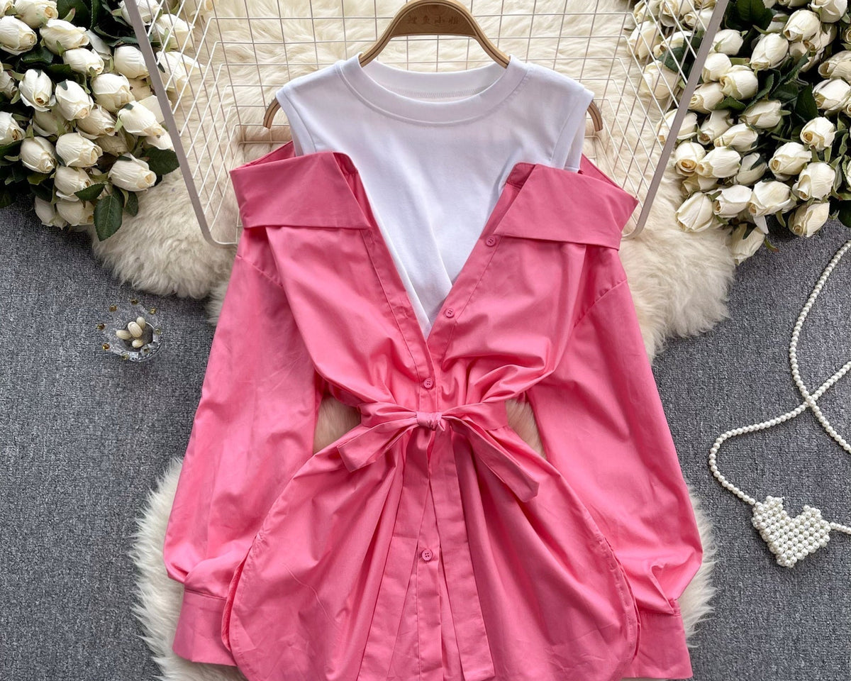 Niş Yapay İki Parça Patchwork Üst