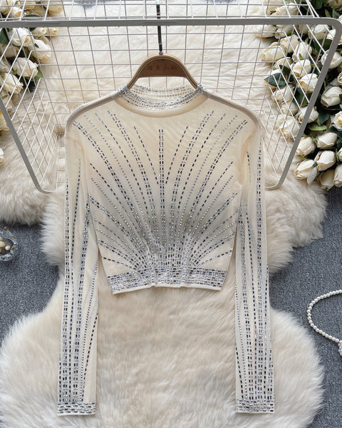 Boncuklu Şeffaf Alt Tişört