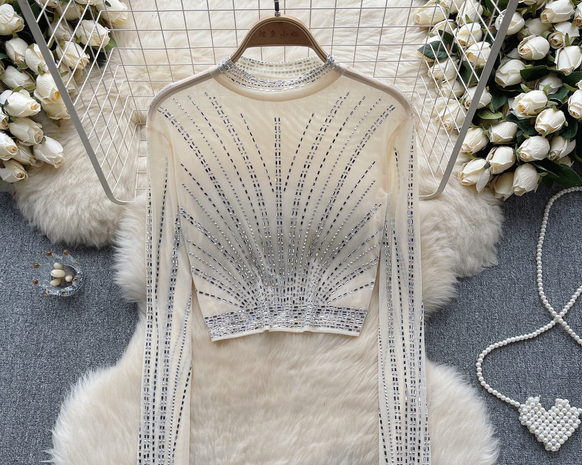 Boncuklu Şeffaf Alt Tişört