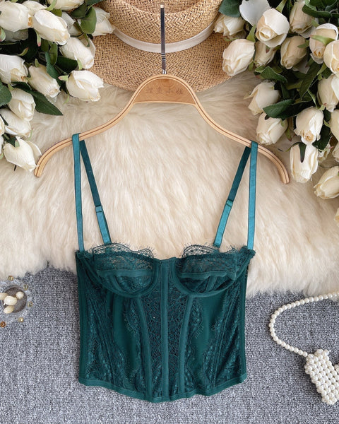 Dar Kesim Düz Renk Dantel Atlet