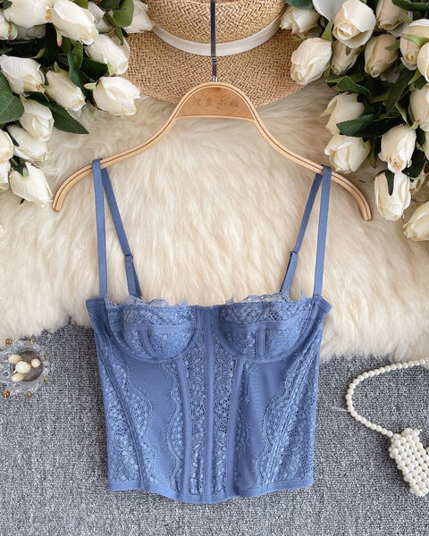 Dar Kesim Düz Renk Dantel Atlet