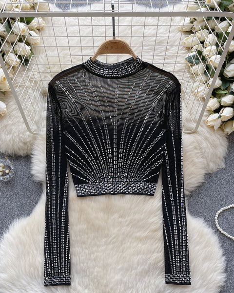 Boncuklu Şeffaf Alt Tişört